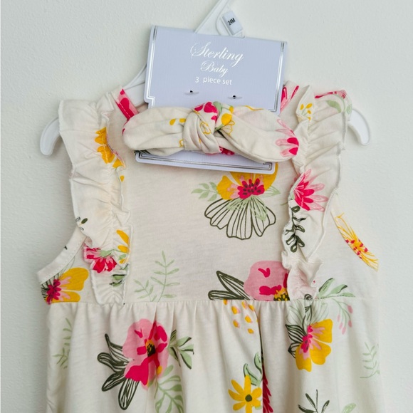 Sterling Baby Tropical Floral Dress & Headband Set Size 24 Months NWT - Picture 3 of 14
